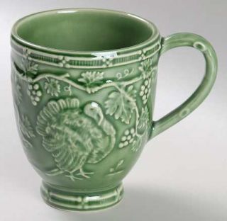 Bordallo Pinheiro Turkey Green Mug, Fine China Dinnerware   Green