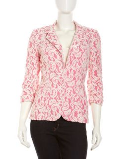 Helena Crochet Lace Jacket, Fandango Pink/Ivory