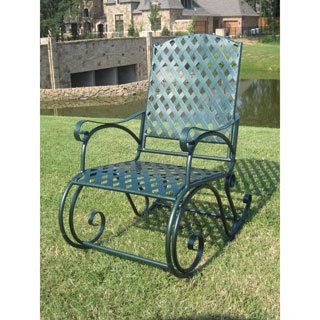 International Caravan Diamond Lattice Outdoor Rocking Chair