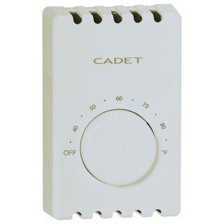 Cadet Bi Metal Thermostat   Double Pole, 120/208/240 Volt, 22 Amp, Almond,