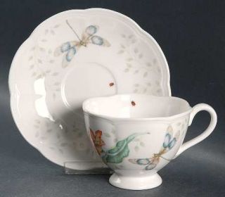 Lenox China Butterfly Meadow Footed Cup & Saucer Set, Fine China Dinnerware   Mu