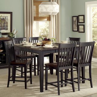 Zachary Counter Height Sand Through Black/brown 7 piece Butterfly leaf Dining Set