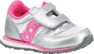 Girls Saucony Jazz H&L   Silver/Pink Suede/Nylon Casual Shoes