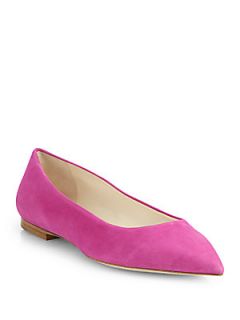 Brian Atwood Audry Suede Ballet Flats   Pink