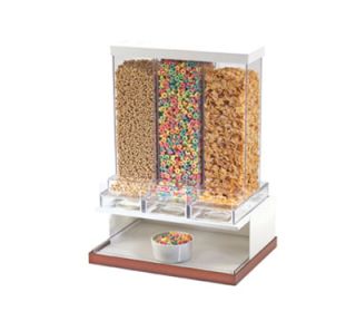 Cal Mil 3 Compartment Luxe Cereal Dispenser   White, Copper