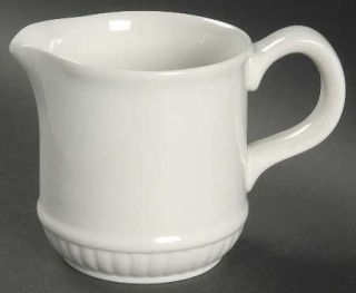 Franciscan Leeds Creamer, Fine China Dinnerware   White, Embossed Ribs, Smooth