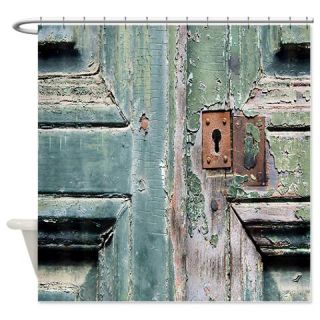  Vintage Green Antique Door Shower Curtain  Use code FREECART at Checkout