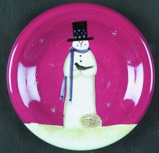  Snowman (One Snowman) Salad/Dessert Plate, Fine China Dinnerware   Snow