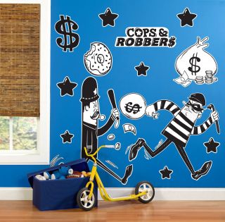 Cops and Robbers Party Giant Wall Decals