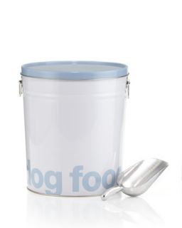 Helvetica Dog Food Storage Canister, Blue, Small