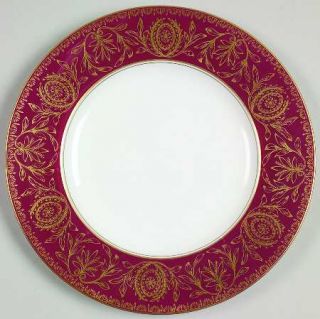 Royal Worcester Pompadour Red/Gold Salad Plate, Fine China Dinnerware   Red Band