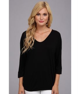 French Connection Classic Mischa Jersey 3/4 Sleeve Womens Long Sleeve Pullover (Black)