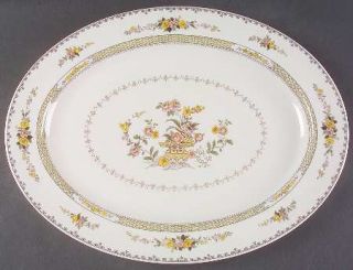 Royal Doulton Hamilton 16 Oval Serving Platter, Fine China Dinnerware   Yellow