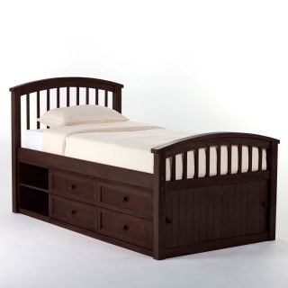 Schoolhouse Captains Bed   Chocolate Multicolor   FUB404 1, Twin