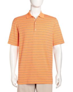 Mini Stripe Polo Shirt, Tangerine