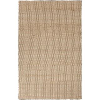 Natural Solid Jute/ Cotton Beige/ Brown Rug (5 X 8)