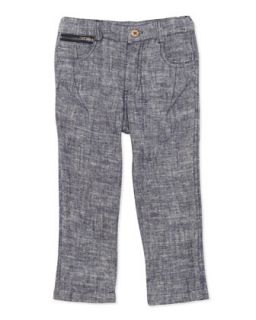 Linen 5 Pocket Pants, Navy, 5 10