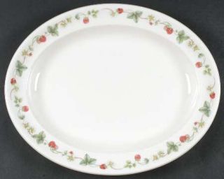 Wedgwood Raspberry 14 Oval Serving Platter, Fine China Dinnerware   QueenS War