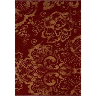 Cherry And Dark Yellow Floral Accent Rug (22 X 33)