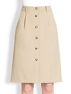 Michael Kors Button Front Trouser Skirt   Sand
