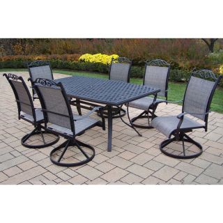 Oakland Living Cascade Patio Dining Set with Boat Shape Table   Seats 6   2136 