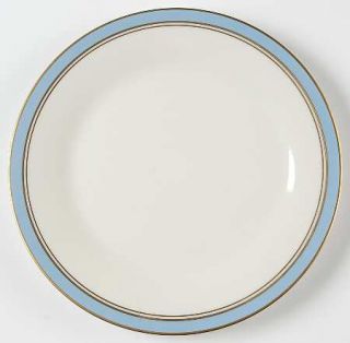 Noritake Ivory & Azure Salad Plate, Fine China Dinnerware   Azure (Blue) Band, G