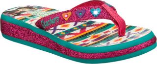Girls Skechers Twinkle Toes Sunshines Summerglow   Hot Pink/Aqua Casual Shoes