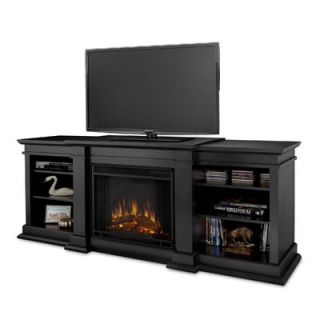 Real Flame Fresno 72 TV Stand with Electric Fireplace G1200E Finish Black
