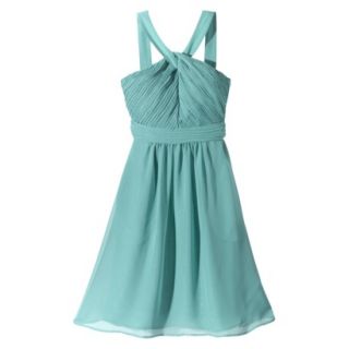 TEVOLIO Womens Plus Size Halter Neck Chiffon Dress   Blue Ocean   22W
