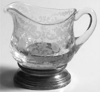 Cambridge Chantilly Mini Creamer with Sterling Base   Stem #3625, Etched