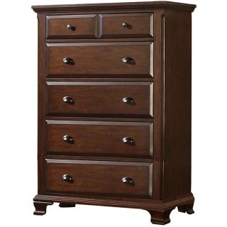 Torino Five drawer Chest (Pine solids and cherry veneerFinish Cherry finishFeatures five (5) spacious drawers including the top drawer which is actually one large drawerDrawers offer full extension metal side glidesDust proofing on bottom drawers for add