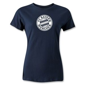 hidden Bayern Munich Distressed Logo Womens T Shirt (Navy)