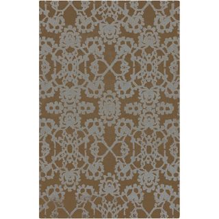 Hand tufted Transitional Sicuani Brown Wool Rug (5 X 8)