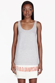 Mother Of Pearl Heather Grey Jersey Digital Printed Tank Top