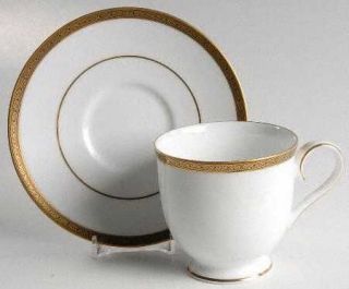 Noritake Golden Myth Footed Cup & Saucer Set, Fine China Dinnerware   Fine China