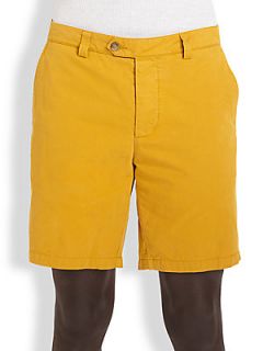 AMI Flat Front Bermuda Shorts   Dark Yellow