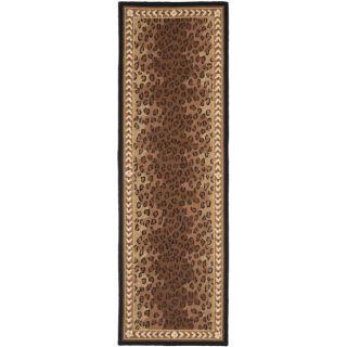 Hand hooked Chelsea Leopard Brown Wool Rug (26 X 10)