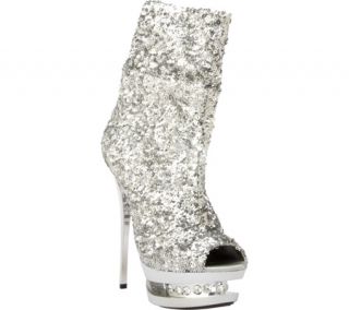 Womens Highest Heel Diamond 31   Silver Sequin Boots