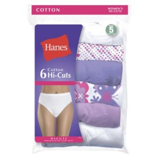 Hanes Womens 6 Pack Hi cut Panties   Assorted 10