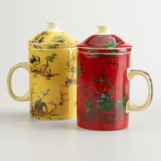 Chinois Toile Infuser Mugs, Set of 2   World Market