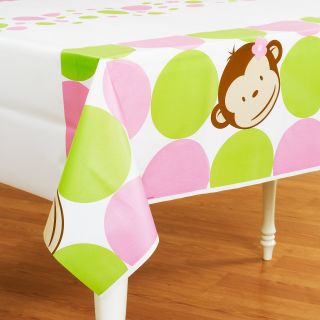 Pink Mod Monkey Plastic Tablecover