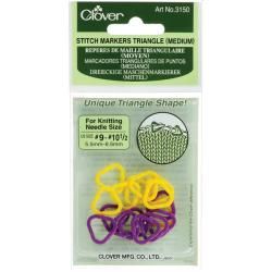 Clover Medium Triangle Yellow and purple Stitch Markers (pack Of 16)