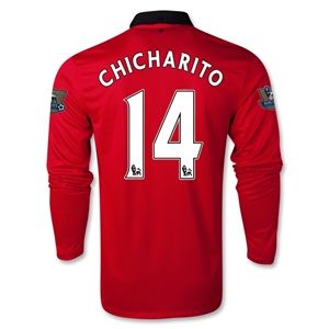 Nike Manchester United 13/14 CHICHARITO LS Home Soccer Jersey