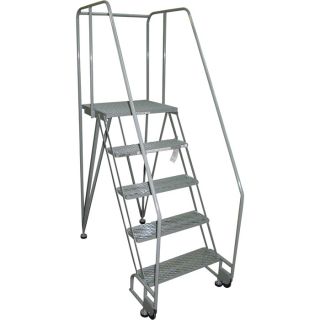 Cotterman TiltNRoll Straddle Ladder w/CAL OSHA Rail Kit   5 Step