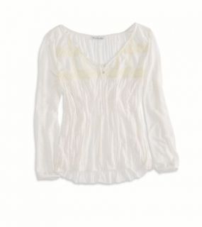 Chalk AE Lace Paneled Top, Womens S