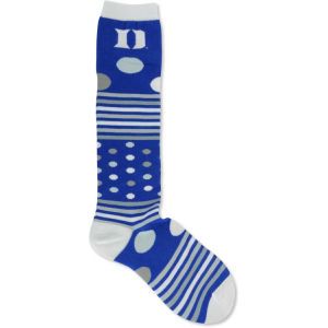 Duke Blue Devils For Bare Feet Dots and Stripes 538 Socks