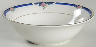Royal Majestic Morning Rose 9 Round Vegetable Bowl, Fine China Dinnerware   Blu