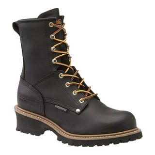 Carolina Steel Toe Waterproof Logger Boot   8in., Size 11 Wide, Black, Model#
