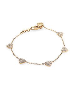 Michael Kors Pave Heart Chain Bracelet/Goldtone   Gold