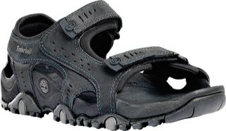 Mens Timberland Granite Trails T Back Sandal   Black Leather Trail Shoes